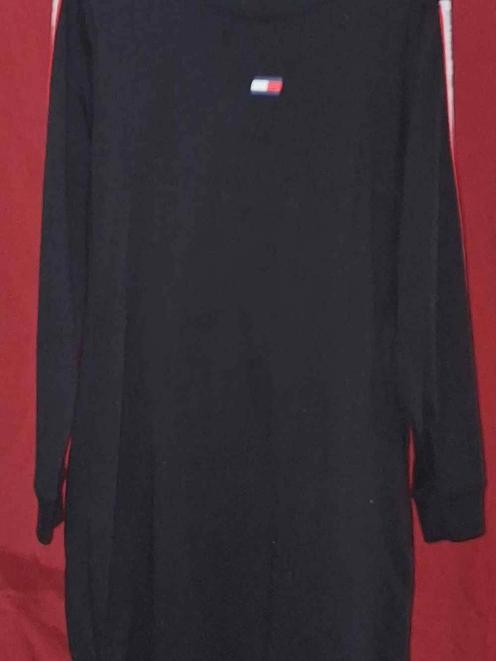 Tommy Hilfiger Black Long Sleeve Dress with Signature Flag
